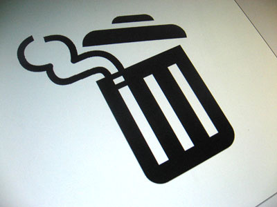 Trash those Cigs cigarette icon logo smoking symbol trash