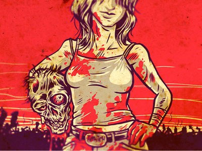 Zombitch blood comic ink red woman zombie