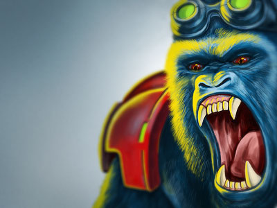 Coptorilla Paint Progress 3 angry gorilla paint