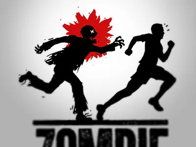 Zombie (Out)Run 5k logo race silhouette zombie