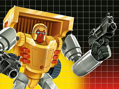 Robo Guns 80s airbrush gun illustration robot toy transformers