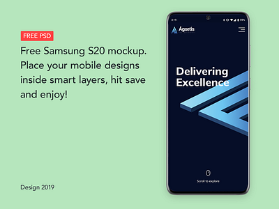Samsung S20 Free Android Psd Mockup | FREEBIE |
