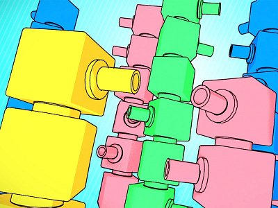 Sketch-N-Toon 3d abstract colourful model render toon