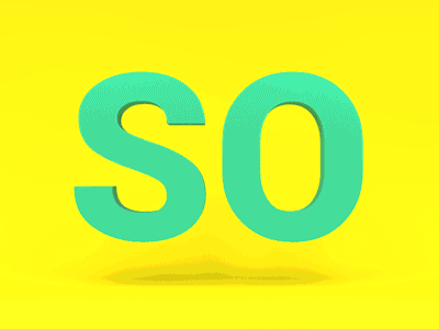Is it so - animated gif 3d animation bright colour gif lettering looping transisition