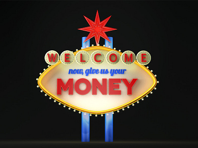 Vegas Style Sign 3d money render signage vegas