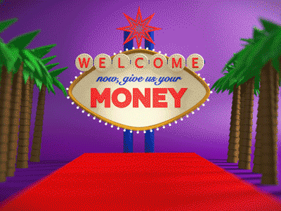 Vegas Sign Animated GIF 3d animated animation depth of field dof gif loop palm trees rolling sign vegas