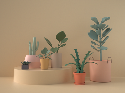 Plants Room 3d c4d design illustration