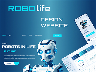 ROBOLife Design Website branding creative design feature graphic design mobile mockup ui ux сайт