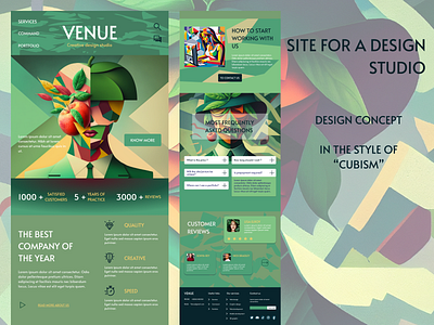 Site for a Design Studio branding concept creative cubism design graphic design illustration site ui webdesign website сайт