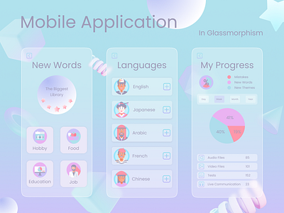 Mobile APP in Glassmorphism