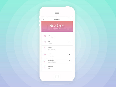Add New Events android app clean design event flat icon ios ui ux