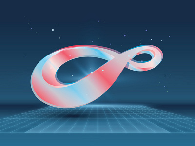 Mobius blue branding design future futurism grid identity illustration infinity loop mobius psychadelic vector