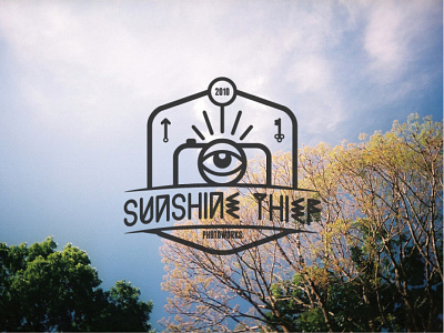 Sunshine Thief all seeing eye branding camera design emblem flat icon identity logo photography photography logo psychadelic typography vector