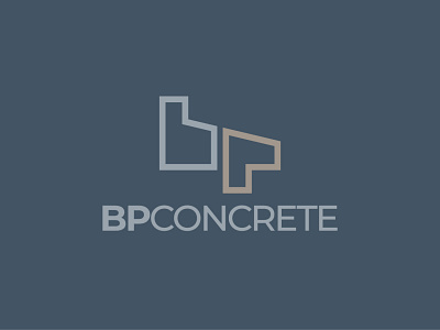 BP architecture branding concrete design emblem grey identity logo vector