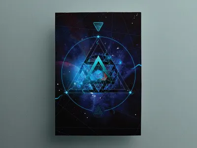 Omega Code Blue blue code design electron geometric identity illustration omega orbs poster psychadelic