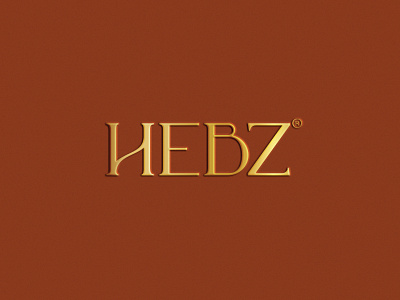 Hebz branding classy design embossed gold identity logo premium typography vector