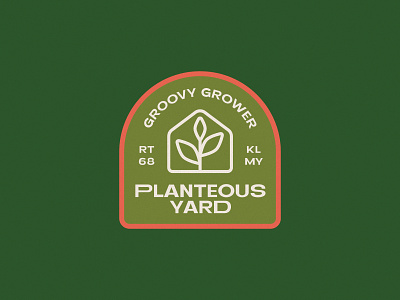 Groovy Grower badge branding design flat groovy grower identity illustration logo plant typography vector yard