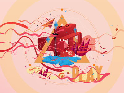 Play crystals design flow illustration play triangle vector viewmaster vision
