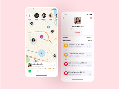 Friends location tracking app app design design location location app location pin location tracker map pin place sketch to do list ui ux