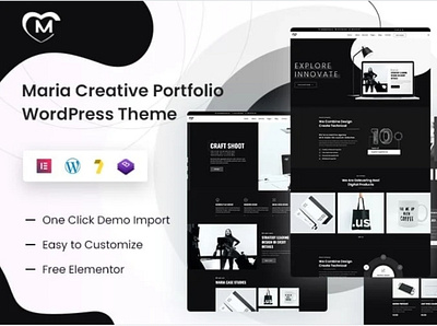 Maria - Creative Portfolio WordPress Theme 3d animation branding graphic design logo motion graphics ui