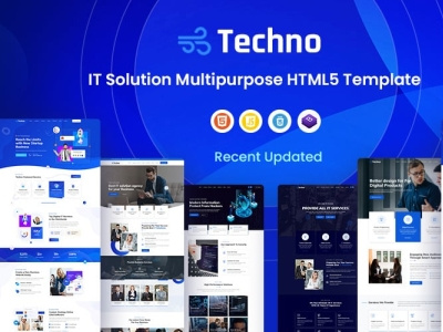 Techno- Best IT Solution & Multi-Purpose HTML5 Template 3d animation branding design graphic design illustration logo motion graphics ui vector