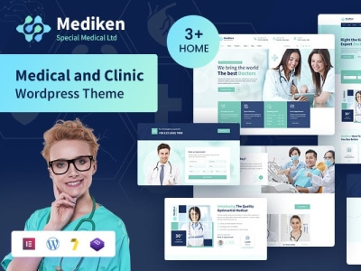 Mediken - Medical & Clinic Service WordPress Theme. 3d animation branding design graphic design illustration logo motion graphics ui vector