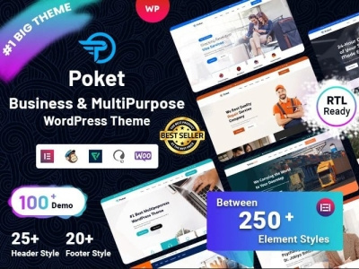 Poket - Business And Multipurpose Responsive WordPress Theme 3d animation branding design graphic design illustration logo motion graphics ui vector