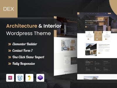 DEX - Interior Design & Architecture WordPress Theme 3d animation branding design graphic design illustration logo motion graphics ui vector
