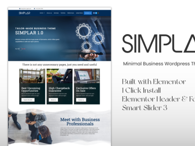 Simplar - Award Winning Minimal Business Wordpress Theme 3d animation branding design graphic design illustration logo motion graphics ui vector