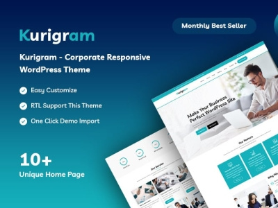 Kurigram - Corporate Business Responsive WordPress Theme 3d animation branding design graphic design illustration logo motion graphics ui vector