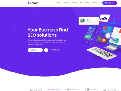 Zomia SEO Marketing HTML5 Template 3d animation branding design graphic design illustration logo motion graphics ui vector