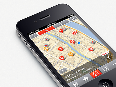Map icons interface ios map pin red vector