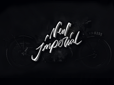New Imperial calligraphy concept lettering logo moto moto logo old moto