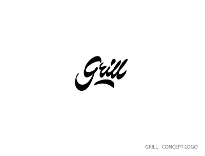 Grill calligraphy graphic design grill lettering logo