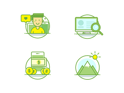 Icon green icon illustration people work