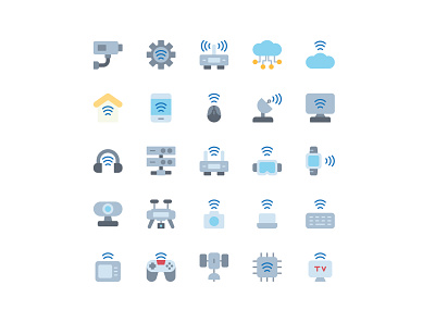Internet Of Things icon set connection flat icon icon set internet internet of things internetofthings smart ui ux wifi