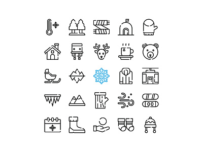 Winter Icon Set christmas cold flat icon icon set illustration outline ui winter