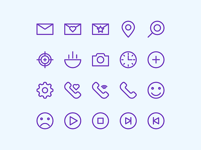 interface icon clock email flat icon illustration interface love message smile ui