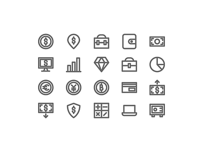 business and finance icon business calculator chart coin currency finance icon illustration money ui wallet