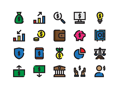 Business icon business color flat glyph icon outline