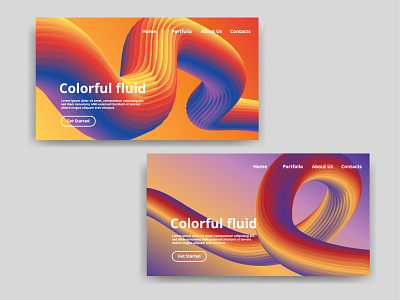 Colorful Fluid random color gradient landing page landing page concept landing page ui website