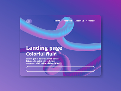 Colorful Fluid landing page simple colorful gradient landing page purple simple ui web