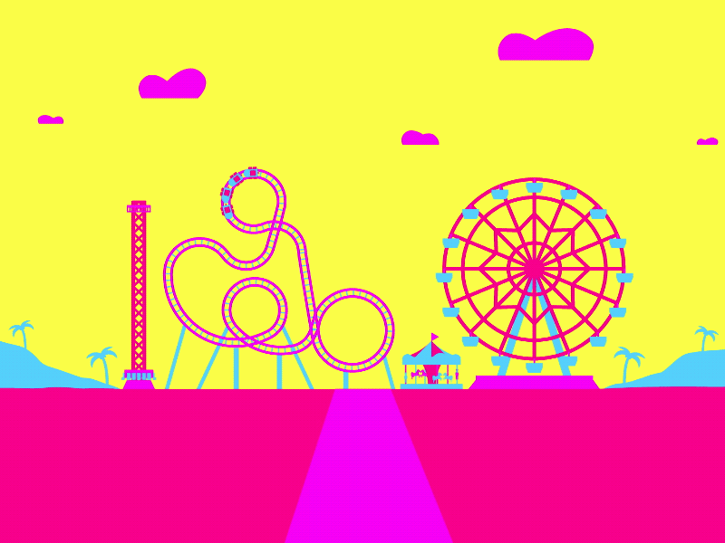 Theme Park fairground ferris wheel gif roller coaster theme park