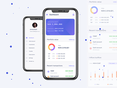 Investments application concept application concept investment minimal mobile ux uxui
