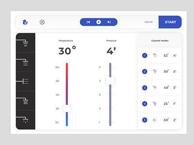 Futuristic shower interface concept concept futuristic ui inspiration interface shower interface ui ux