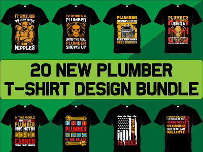 New plumber t-shirt design bundle