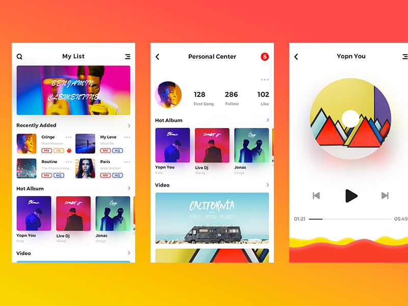 Songtaste Music app by 静静的笑 on Dribbble