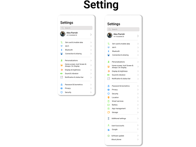 Day - 07:- Settings app concept dailyui dailyuichallenge design settings ui userinterface