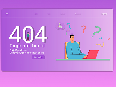 Day- 08:- 404 Page 404page branding concept dailyui dailyuichallenge design illustration vector