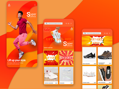 Day-12 :- E- Commerce shop app branding concept dailyui dailyuichallenge design e commerce e commerce shop icon illustration shoes ui vector